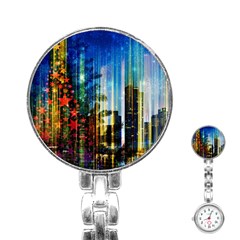 Skyline Frankfurt Christmas Star Stainless Steel Nurses Watch by Wegoenart