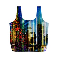 Skyline Frankfurt Christmas Star Full Print Recycle Bag (m) by Wegoenart