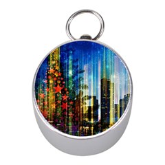 Skyline Frankfurt Christmas Star Mini Silver Compasses by Wegoenart