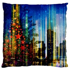 Skyline Frankfurt Christmas Star Large Flano Cushion Case (two Sides)