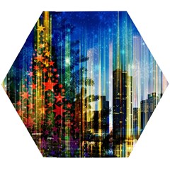 Skyline Frankfurt Christmas Star Wooden Puzzle Hexagon