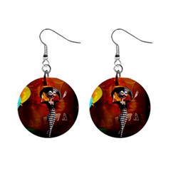 Cute Little Harlequin Mini Button Earrings by FantasyWorld7