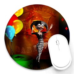 Cute Little Harlequin Round Mousepads by FantasyWorld7