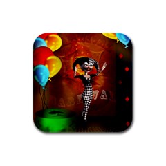 Cute Little Harlequin Rubber Square Coaster (4 Pack)  by FantasyWorld7