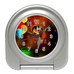 Cute Little Harlequin Travel Alarm Clock