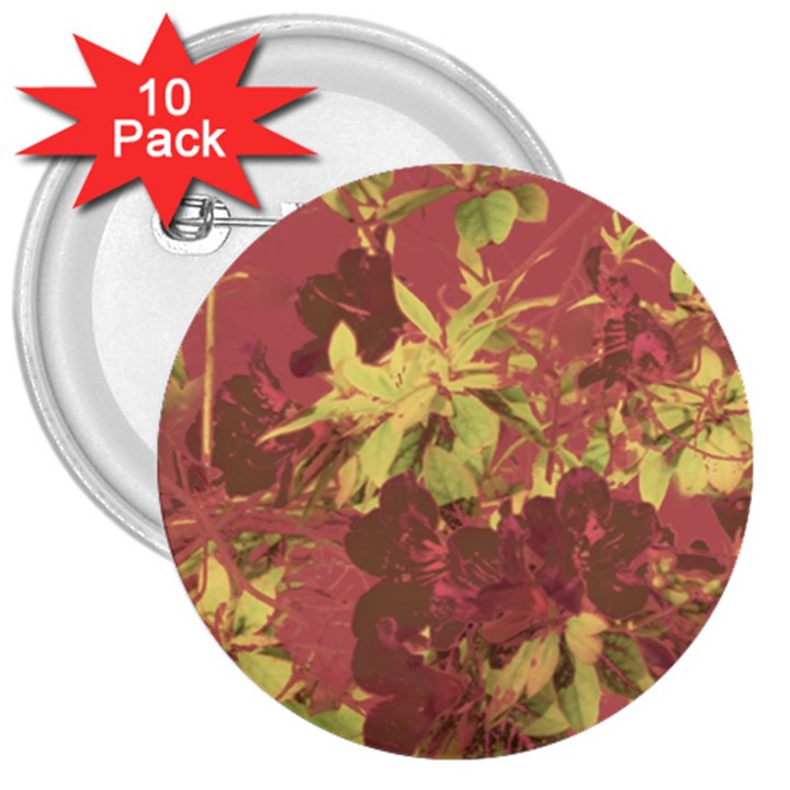 Tropical Vintage Floral Artwork Print 3  Buttons (10 pack) 