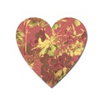 Tropical Vintage Floral Artwork Print Heart Magnet Front