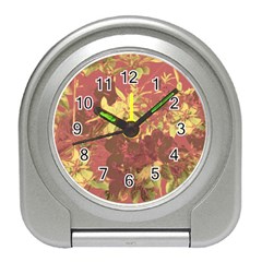 Tropical Vintage Floral Artwork Print Travel Alarm Clock by dflcprintsclothing