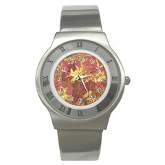 Tropical Vintage Floral Artwork Print Stainless Steel Watch