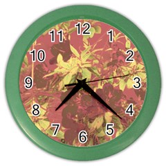 Tropical Vintage Floral Artwork Print Color Wall Clock by dflcprintsclothing