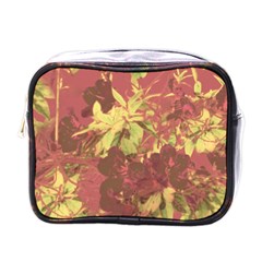 Tropical Vintage Floral Artwork Print Mini Toiletries Bag (one Side)