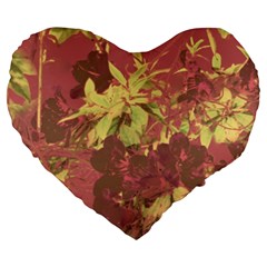 Tropical Vintage Floral Artwork Print Large 19  Premium Heart Shape Cushions