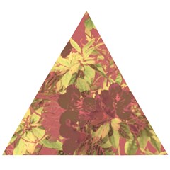 Tropical Vintage Floral Artwork Print Wooden Puzzle Triangle by dflcprintsclothing