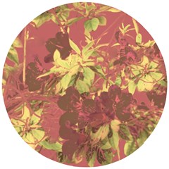 Tropical Vintage Floral Artwork Print Wooden Puzzle Round by dflcprintsclothing