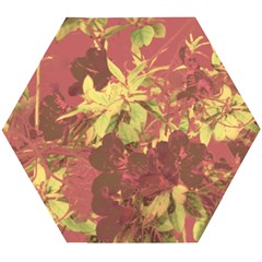 Tropical Vintage Floral Artwork Print Wooden Puzzle Hexagon by dflcprintsclothing