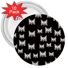 Bats In The Night Ornate 3  Buttons (10 Pack)  by pepitasart