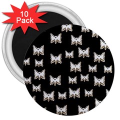 Bats In The Night Ornate 3  Magnets (10 Pack)  by pepitasart