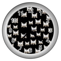 Bats In The Night Ornate Wall Clock (silver) by pepitasart