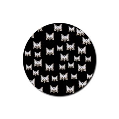 Bats In The Night Ornate Rubber Coaster (round)  by pepitasart