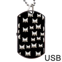 Bats In The Night Ornate Dog Tag Usb Flash (two Sides) by pepitasart