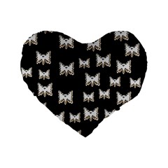 Bats In The Night Ornate Standard 16  Premium Heart Shape Cushions by pepitasart