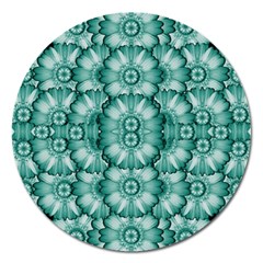 Sea And Florals In Deep Love Magnet 5  (round) by pepitasart