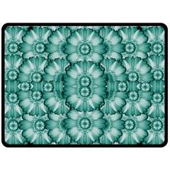 Sea And Florals In Deep Love Fleece Blanket (large)  by pepitasart