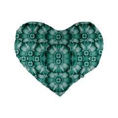 Sea And Florals In Deep Love Standard 16  Premium Heart Shape Cushions by pepitasart