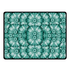 Sea And Florals In Deep Love Double Sided Fleece Blanket (small)  by pepitasart