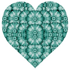 Sea And Florals In Deep Love Wooden Puzzle Heart