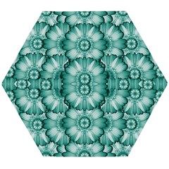 Sea And Florals In Deep Love Wooden Puzzle Hexagon