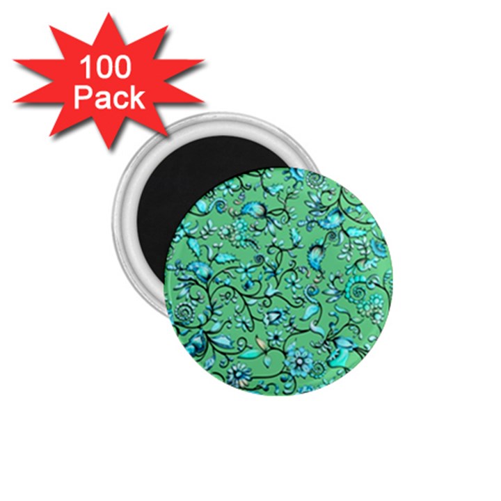 Green Flowers 1.75  Magnets (100 pack) 