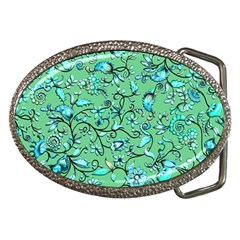 Green Flowers Belt Buckles by ZeeBee