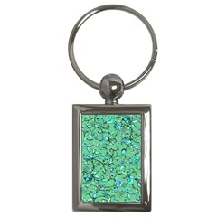 Green Flowers Key Chain (rectangle)