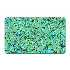 Green Flowers Magnet (rectangular)