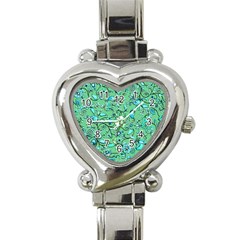 Green Flowers Heart Italian Charm Watch by ZeeBee