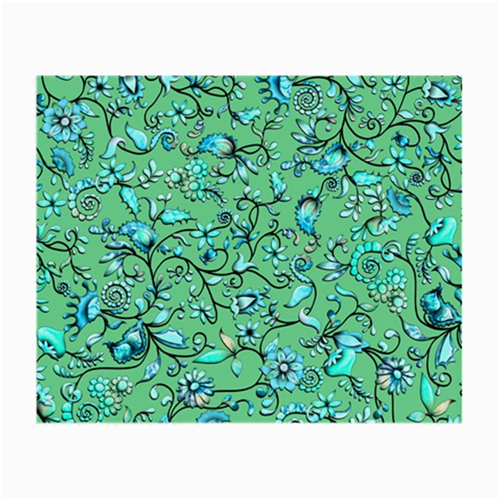 Green Flowers Small Glasses Cloth