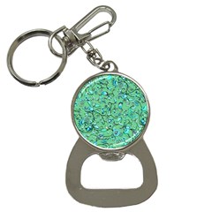 Green Flowers Bottle Opener Key Chain