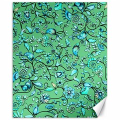 Green Flowers Canvas 16  X 20  by ZeeBee