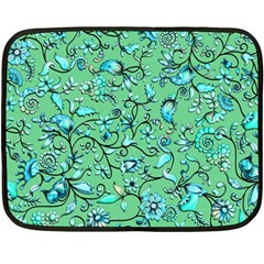 Green Flowers Double Sided Fleece Blanket (mini) 