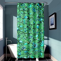 Green Flowers Shower Curtain 36  X 72  (stall) 