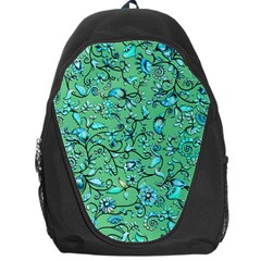 Green Flowers Backpack Bag