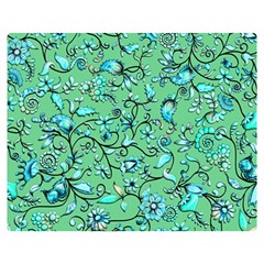 Green Flowers Double Sided Flano Blanket (medium) 