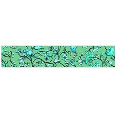 Green Flowers Large Flano Scarf 