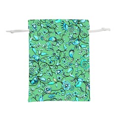 Green Flowers Lightweight Drawstring Pouch (s)