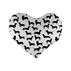 Dachshunds! Standard 16  Premium Flano Heart Shape Cushions