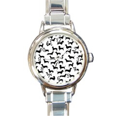 Dachshunds! Round Italian Charm Watch by ZeeBee