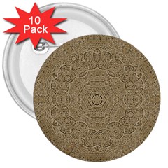 Wood In The Forest And Stars Mandala 3  Buttons (10 Pack)  by pepitasart