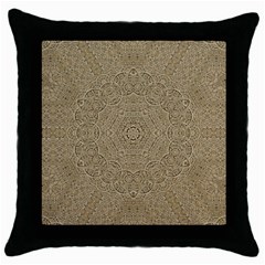 Wood In The Forest And Stars Mandala Throw Pillow Case (black) by pepitasart