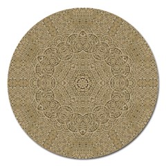 Wood In The Forest And Stars Mandala Magnet 5  (round) by pepitasart